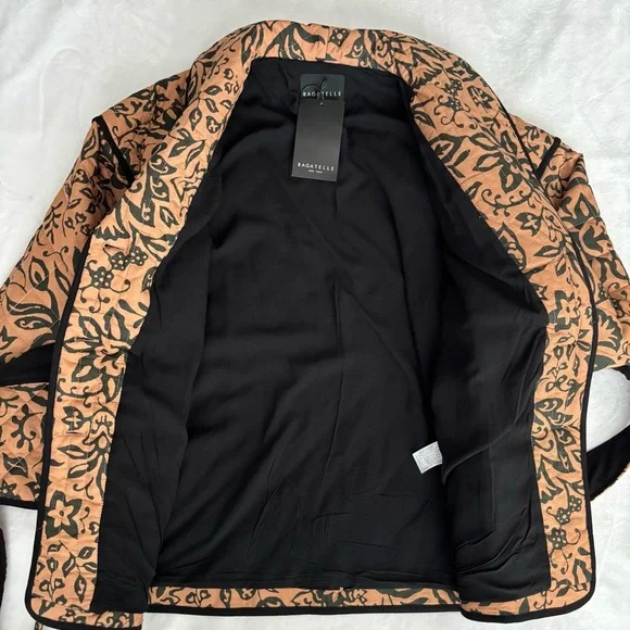 BAGATELLE Quilted Brown & Black Floral Belted Jacket--NWT--XL - Picture 11 of 16